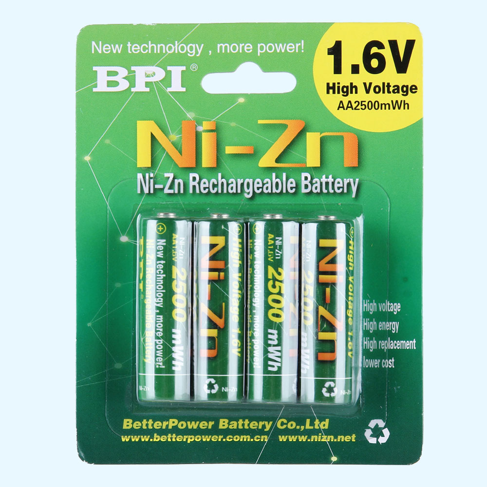 BPI跨境電商用1.6V2500mWh毫瓦時鎳鋅可充電電池5號,適用于KTV話筒,麥克風(fēng),數(shù)碼相機,無線鼠標(biāo)